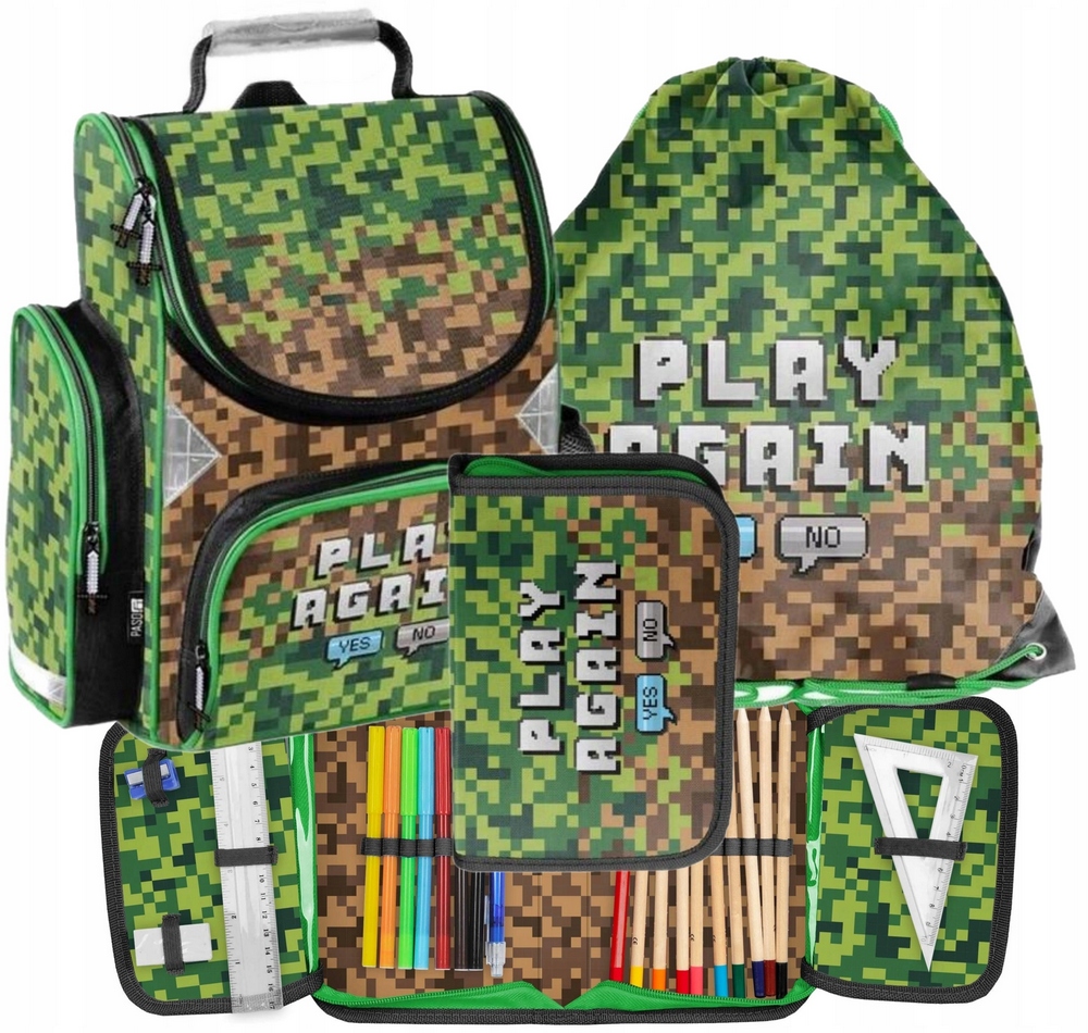 Aktovka - Batoh školy Schoolbag School pre fanúšika hry Minecraft