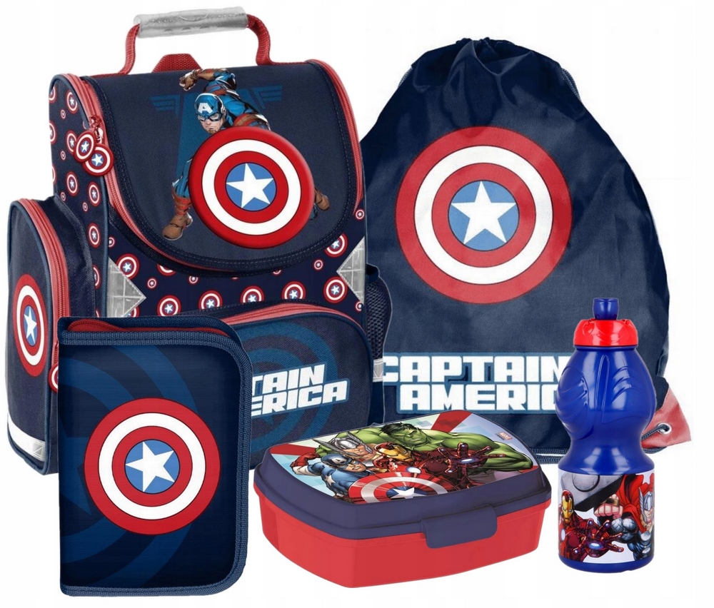 Aktovka - School Schoolbag Avengers Captain America 5in1