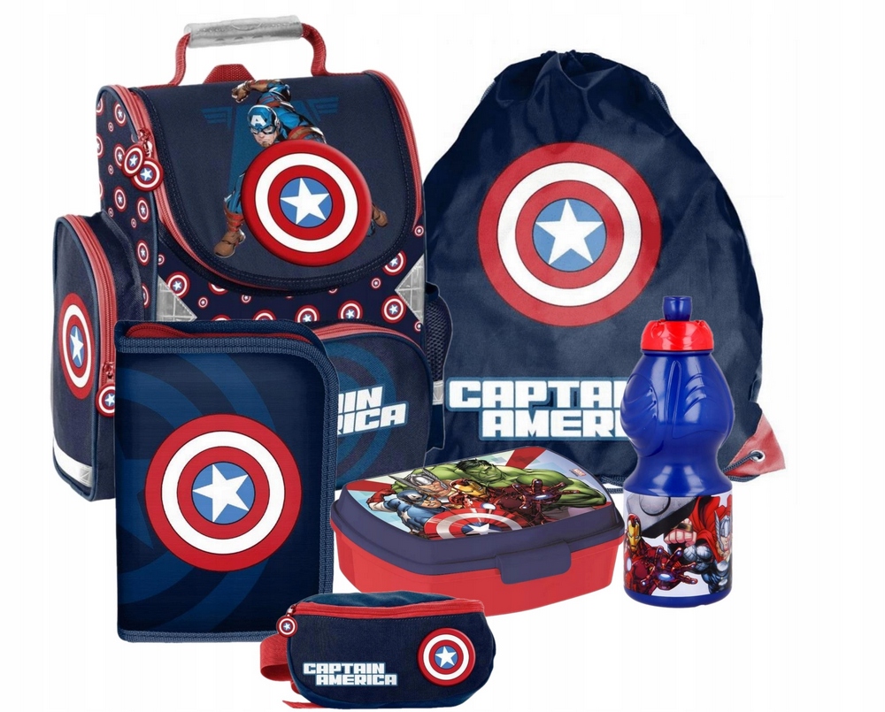 Aktovka - School Schoolbag Avengers Captain America 6in1