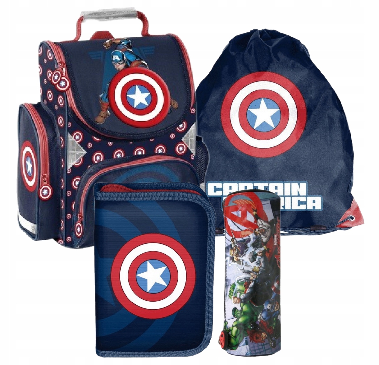 Aktovka - Školská školská taška Avengers Captain America Peruce Case