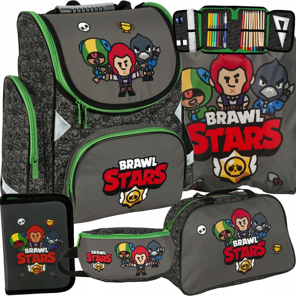 Aktovka - Školská školská taška Brawl hviezdy Paso Paso Set 5in1