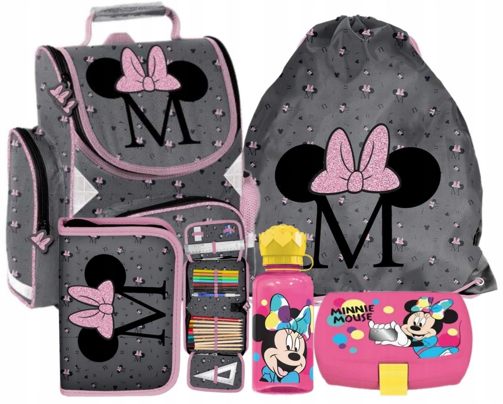 Aktovka - Školská školská taška Paso Mouse Minnie 5in1