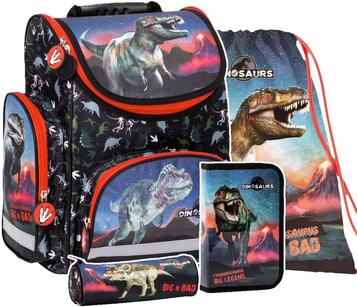 Aktovka - Školská taška na školskú tašku na ceruzku tašku dinosaury