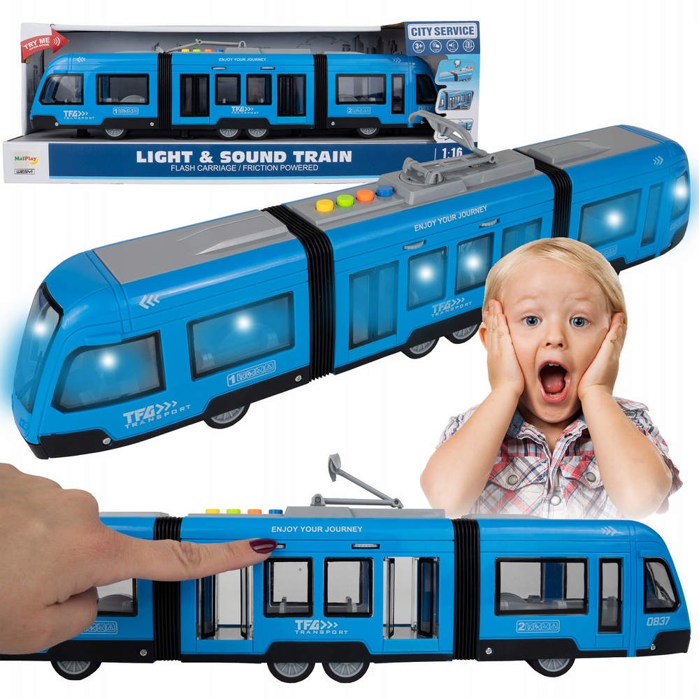 Autobus, električka - Tram Trolleybus Battery Toy Light Otváracie dvere 44 cm