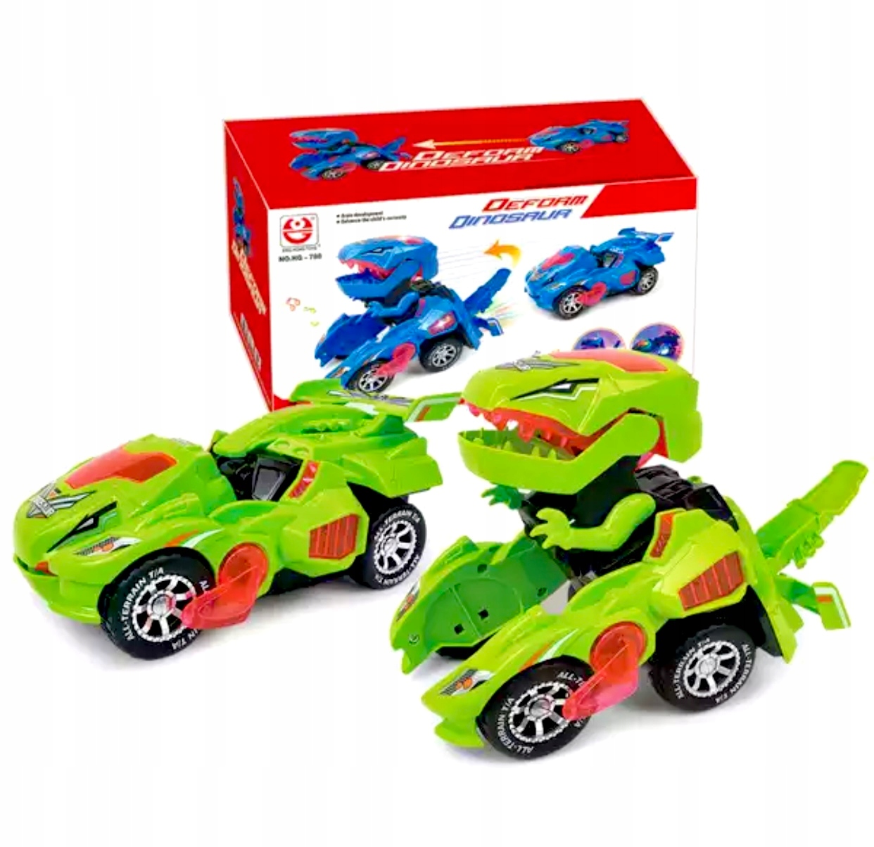 Rozpravkové auto - Transformácia robotického auta Dinosaurus Auto LED