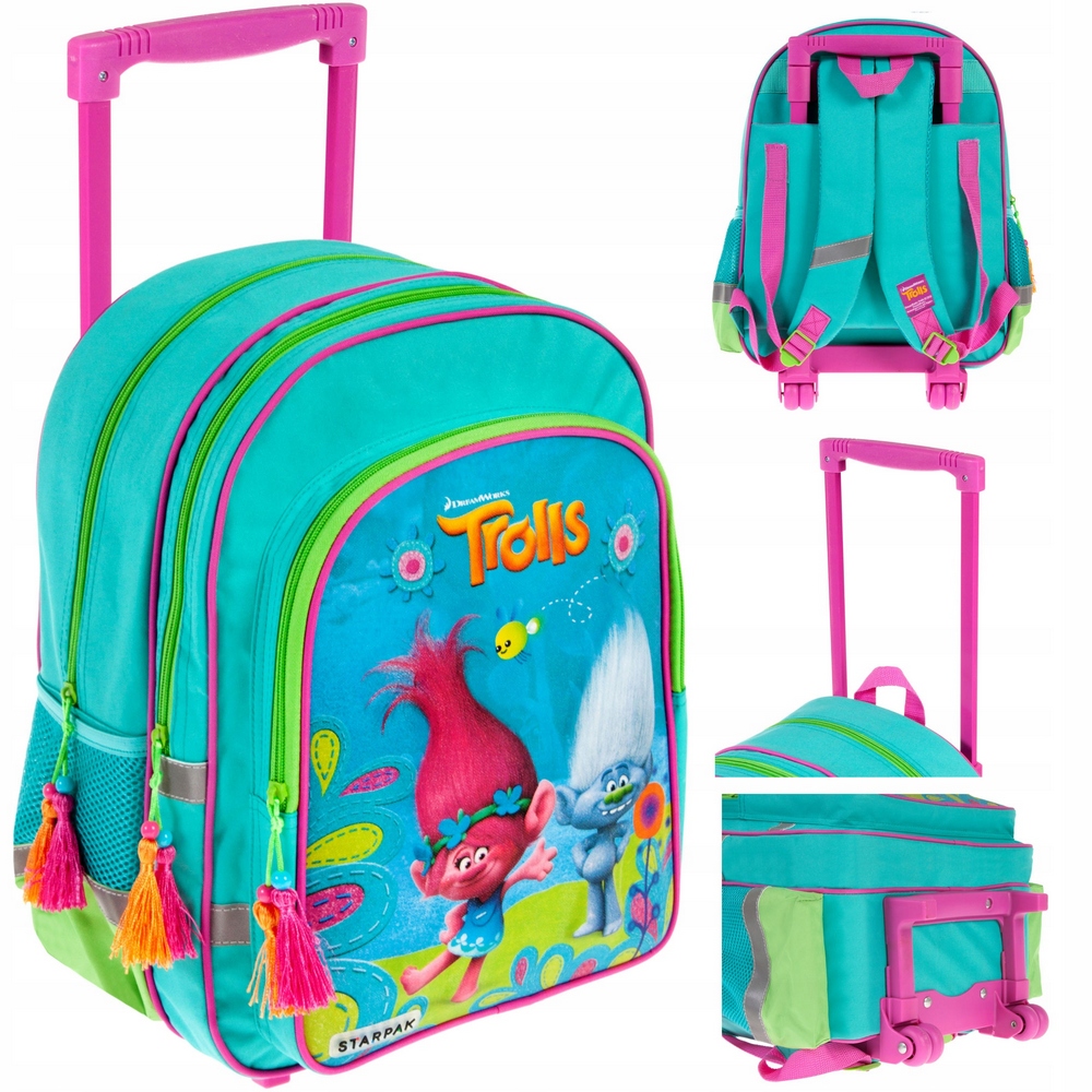 Trolls School Backpack School Bag na kolesách
