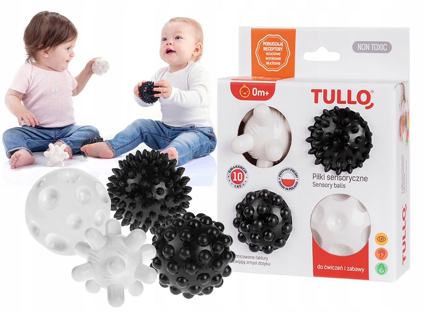 Tullo Sensory Balls Black and White 4 ks.