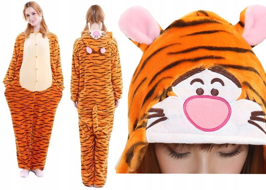 Pyžamo, župán - Onesie (kombinézy) cheep 164 béžová, biela, hnedá, čierna, oranžová, ružová, viacnásobná