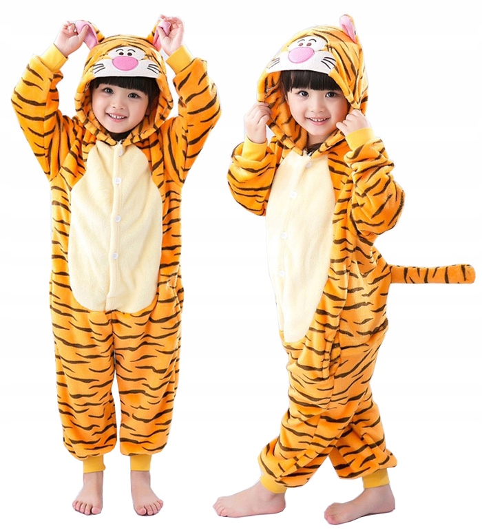 Pyžamo, župán - Onesie (kombinéza) SNM veľkosť 145 béžová, hnedá, čierna, oranžová, viacfarebná