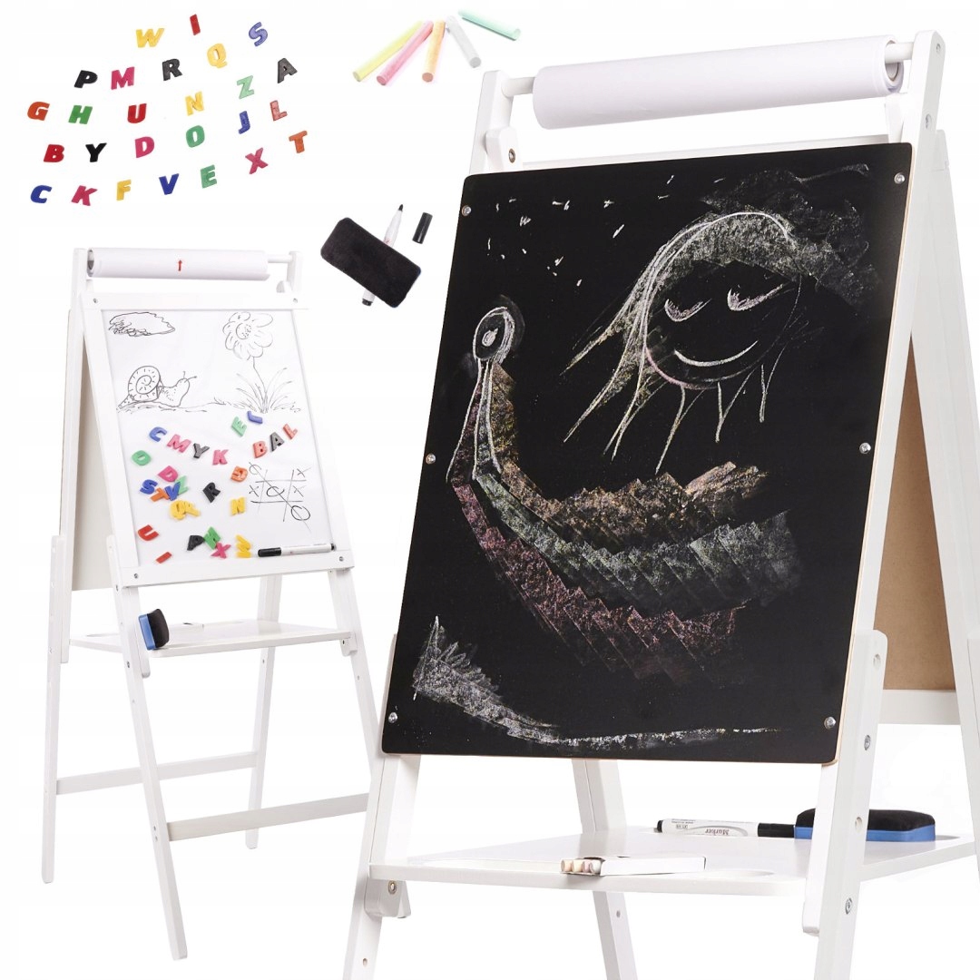 Drevená magnetická biela kriedová tabuľa veľká X