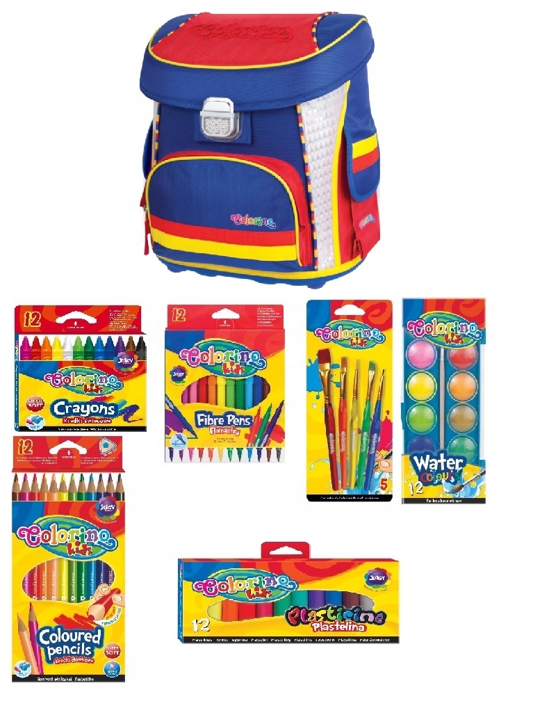 Aktovka - Colorin School School Bag + Layette z 8 prvkov