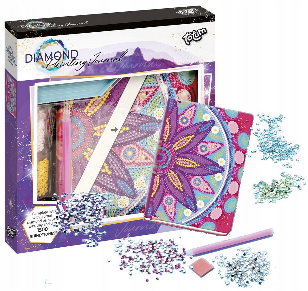 Kreatívna sada - Totum Diary Diamond Notes vyšíva diamantová mozaika pre deti mandaly