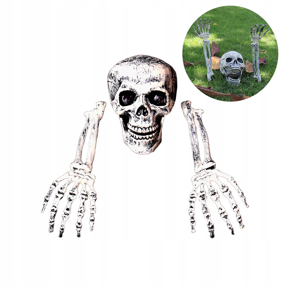 UMELÁ LEBKA HLAVA RUKY KOSTRA HALLOWEEN