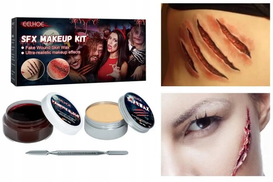 SADA NA VYTVORENIE UMELÝCH JAZIVÍN NA HALLOWEN MAKEUP SADA