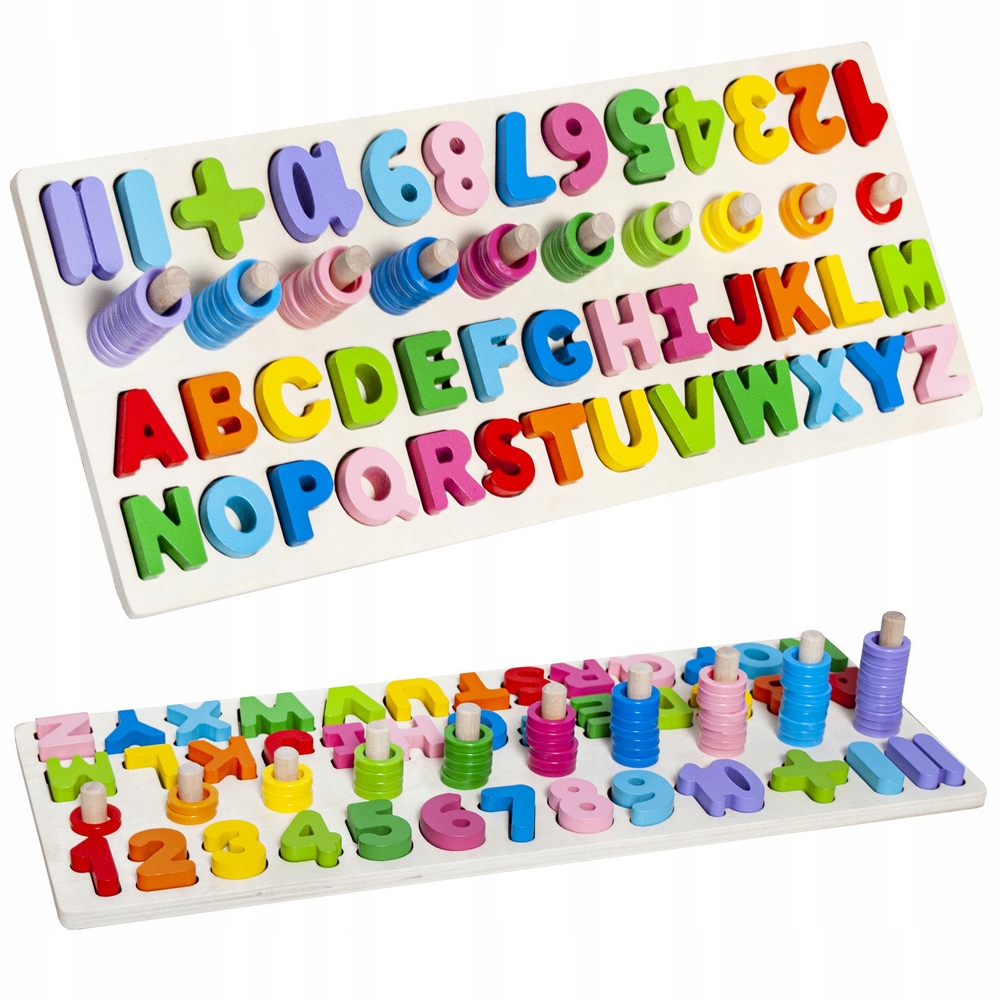 Čísla drevenej puzzle abecedy blokujú 100el