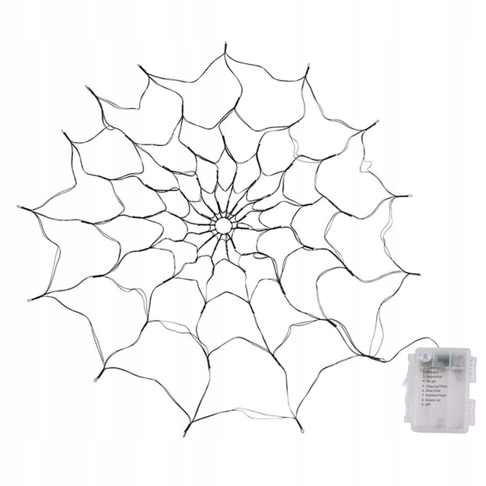 Umelá LED pavučina 1,2 m, 8 halloweenskych efektov, oranžová