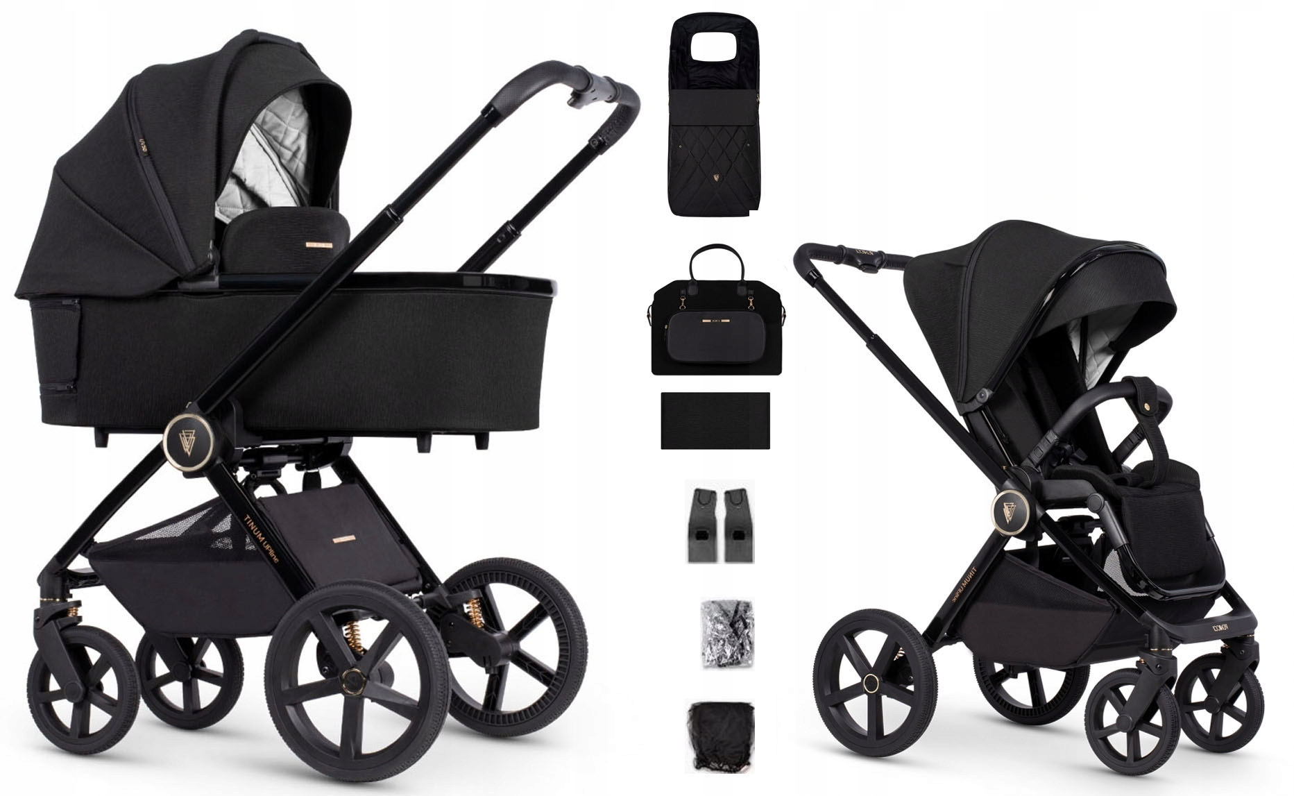Multifunkčný kočík - Venicci Tinum Upline All Black 2in1 kočíka