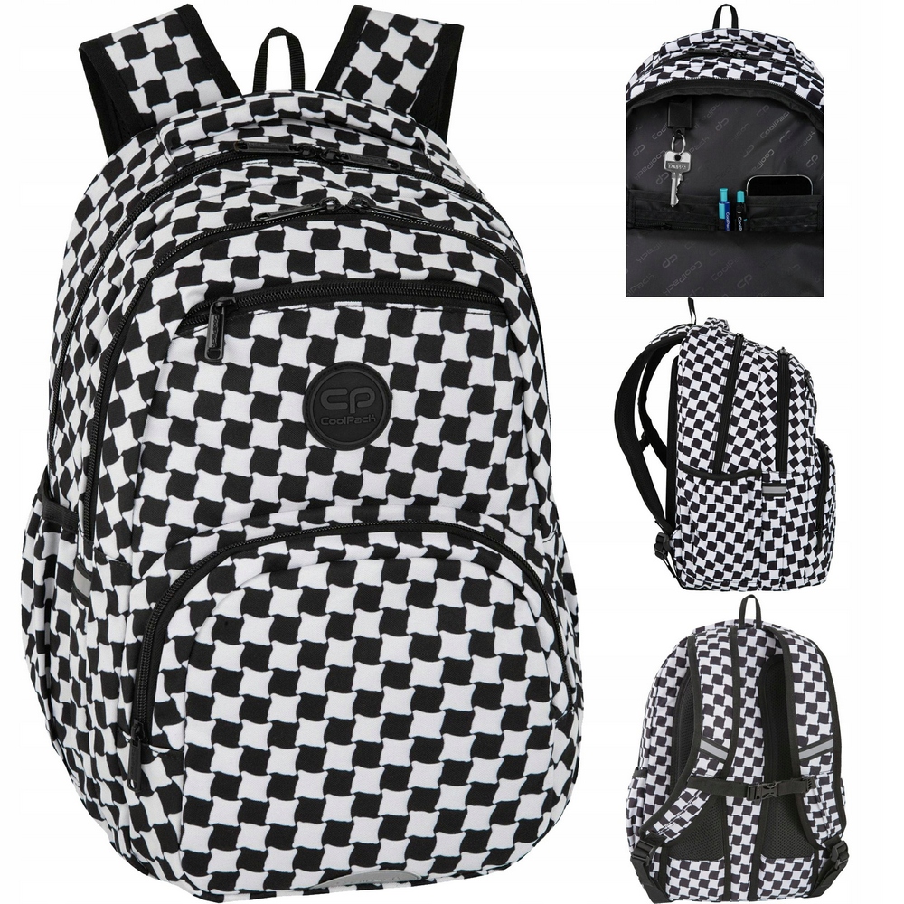 COOLPACK PICK Školský Mládežnícky Batoh - Sachovnica Čierno-Biela