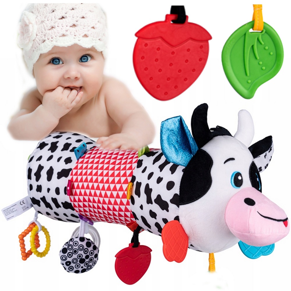 Senzorická hračka - Valčekové fudge senzory Balibazoo Cow Teether Tags