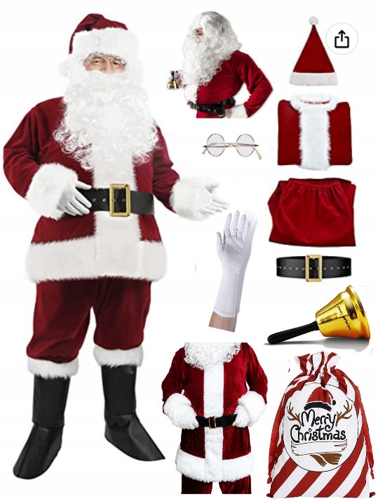Kostým, maska - Santa Claus Burgund 12el + LED žiarovky