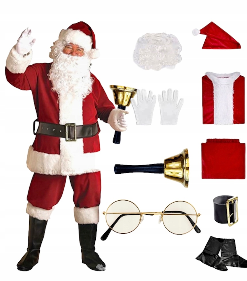 Kostým pre chlapca- Velor Christmas Claus vianočné oblečenie Vianoce