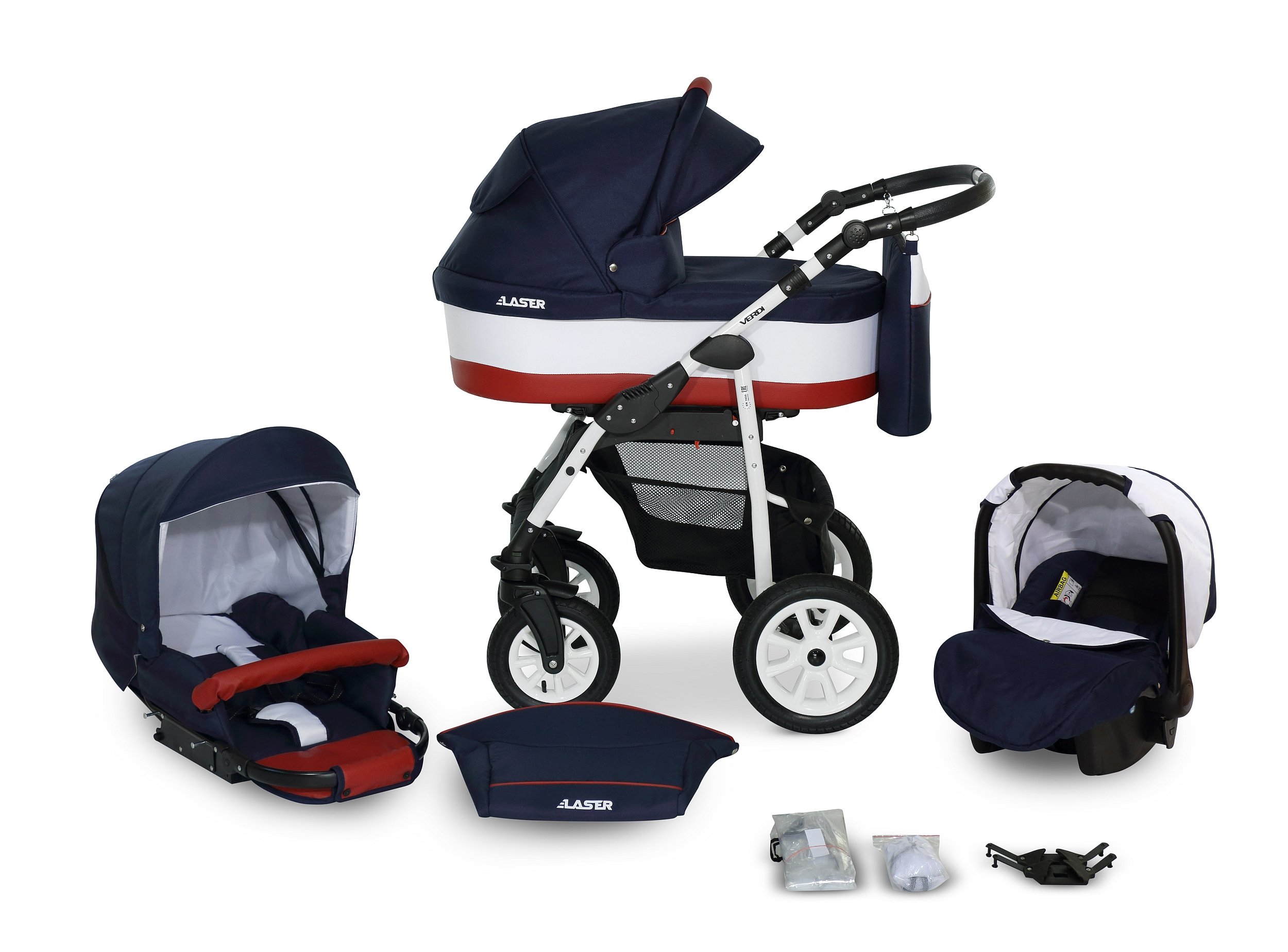 Verdi laser 3in1 Pram + Bag + príslušenstvo