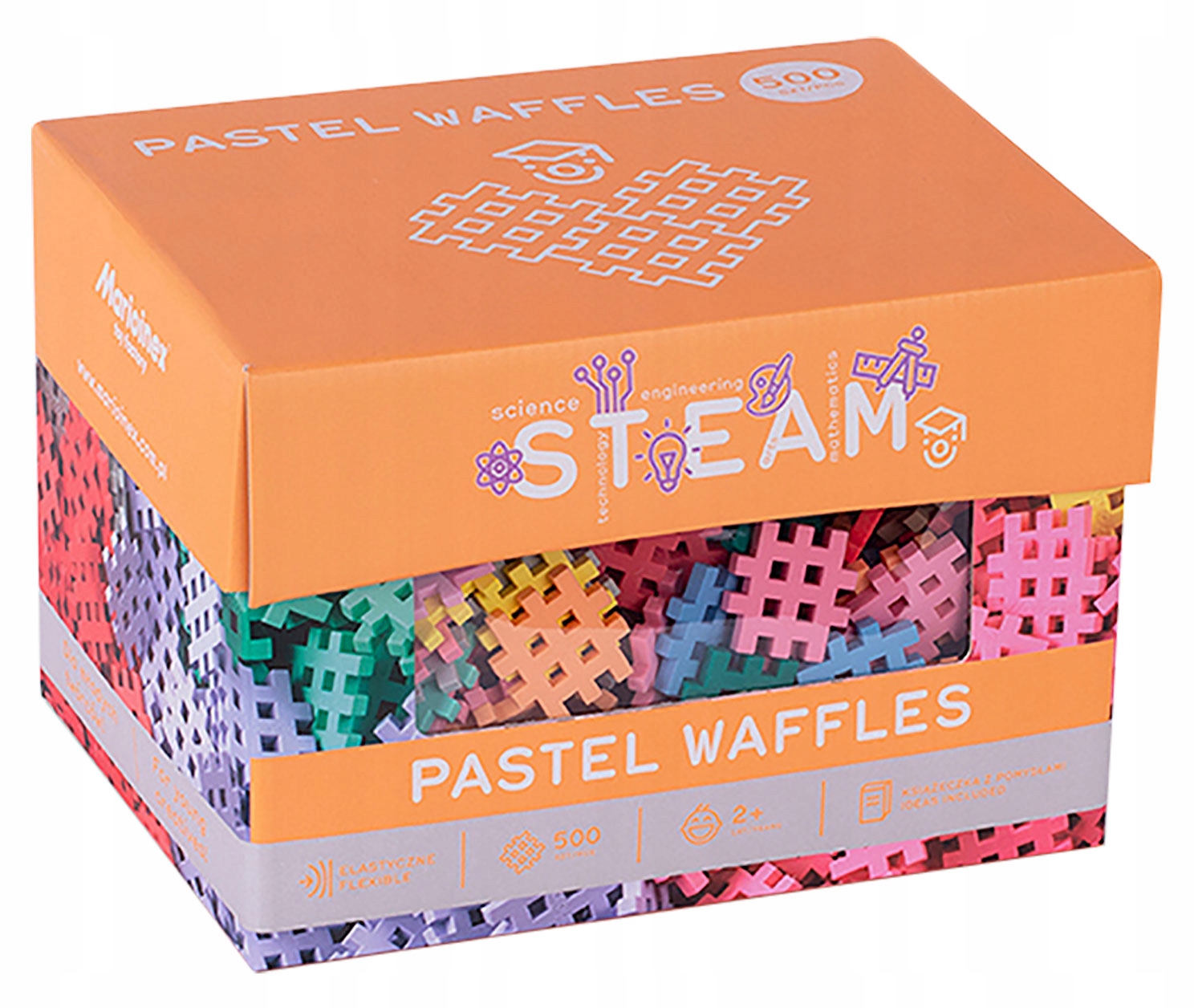 Mini pastelové stavebné kocky Waffle 500 ks 03629