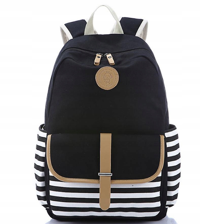 Aktovka - Dámsky batoh, Canvas Casual Student Bag (čierna)