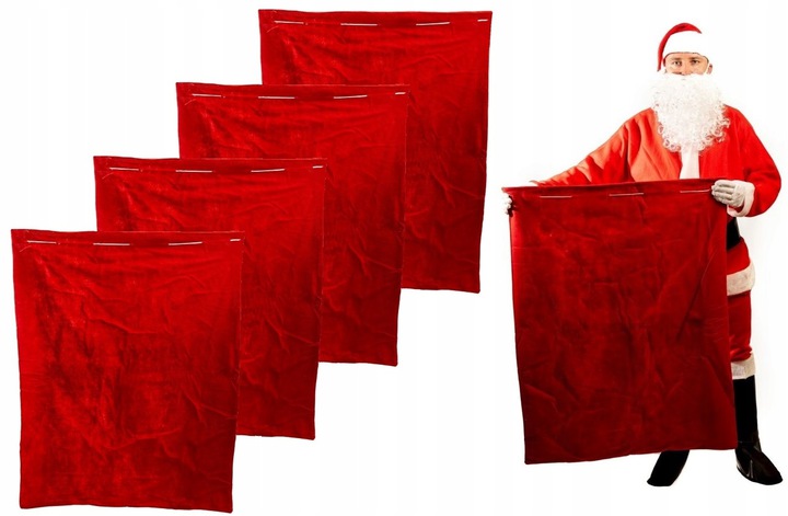 Kostým, maska - Vrece na darčeky 80x100 cm Santa Claus 4 ks