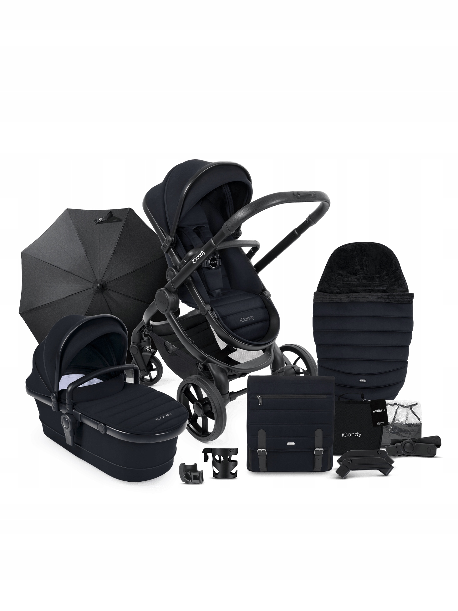 Multifunkčný kočík - Icandy Peach 7 Black Deep-Walking Trolley