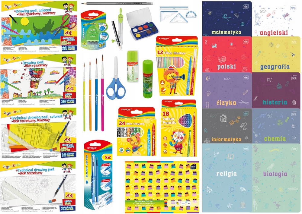 Barmanská súprava - Keyroad School Layette s notebookmi s 28 prvkami