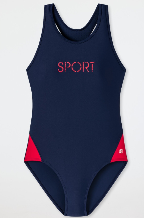 Detské plavky - Schiesser One -kus outfit. 176 Navy Blue