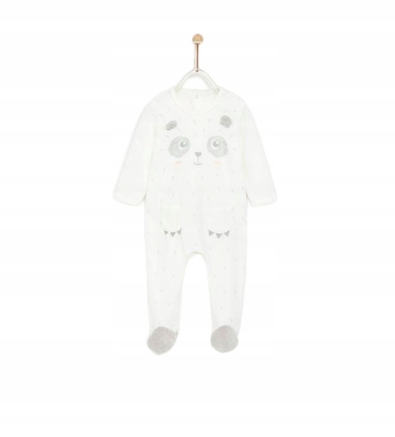 Dojčensky overal - Zara Baby Romper 74 biela, šedá