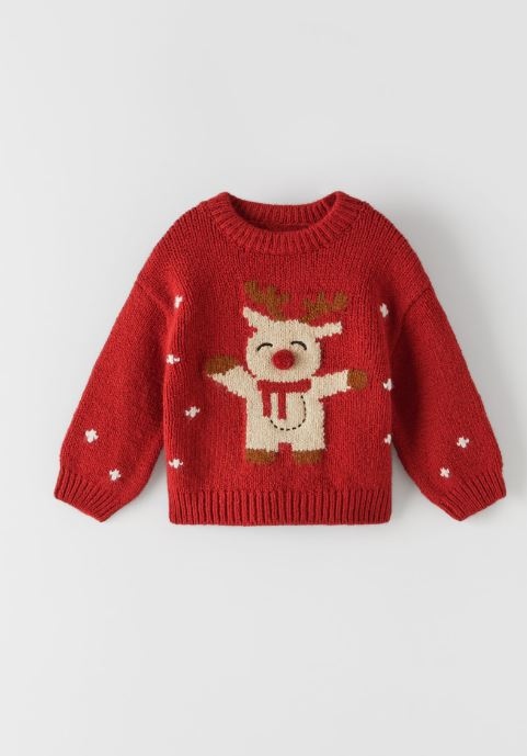 Detský sveter - Zara 110 červený sveter