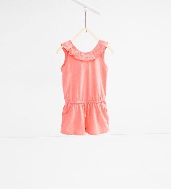Detská kombinéza - Letný oblek Zara 122 Pink
