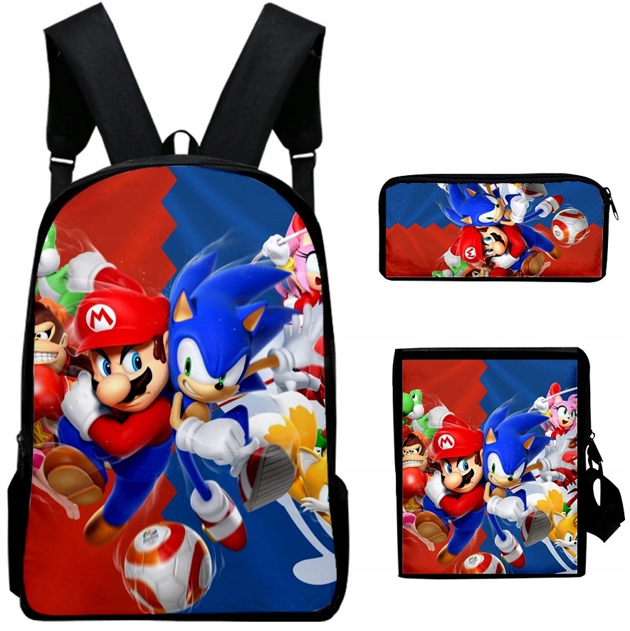 SET 3D BATOŽNÍK PEČEŇA SUPER MARIO SONIC TAŠKA