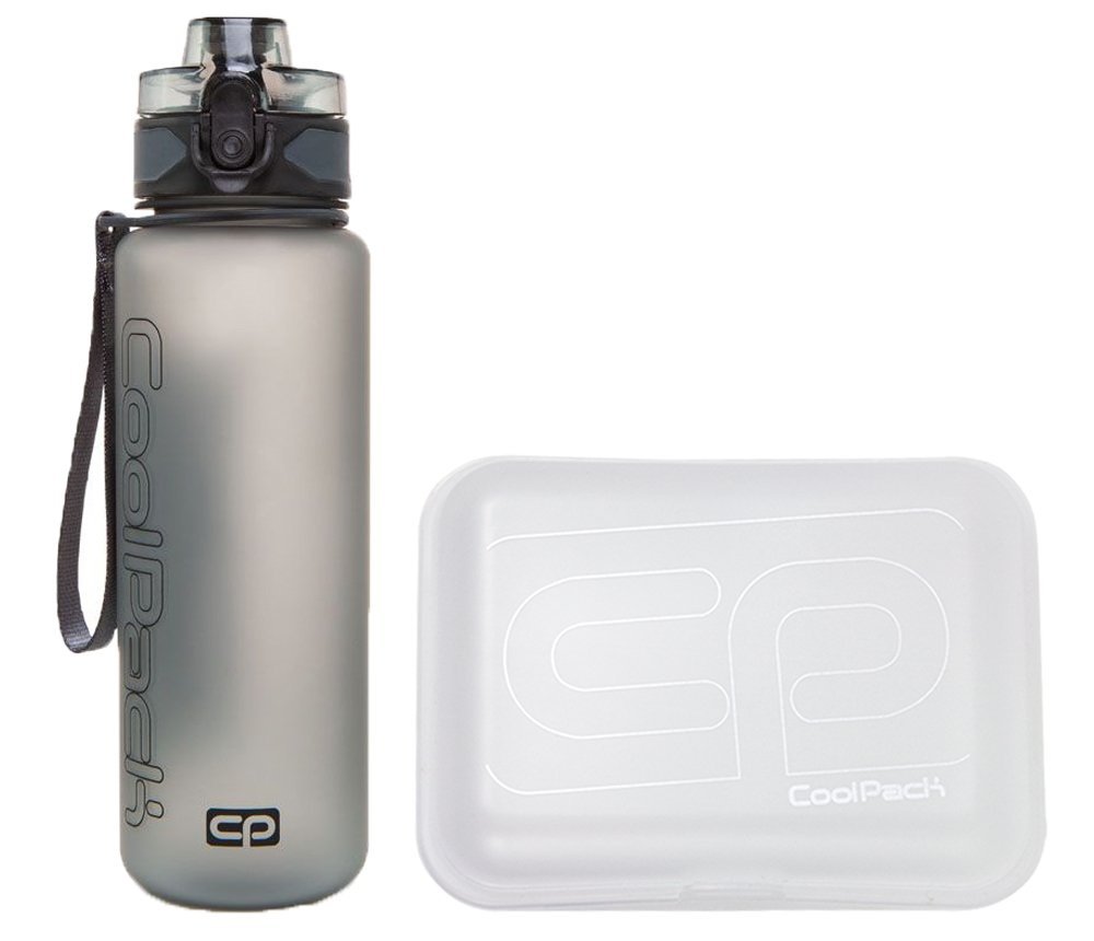 Detský desiatový box, fľaša - Coolpack White/Grey Bigside Set