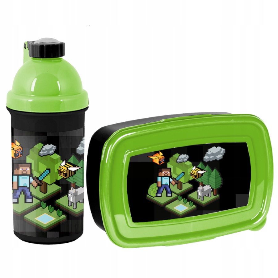 Detský desiatový box, fľaša - PASO PIXELS OBEDOVÁ SÚPRAVA VODA A RAŇAJKY