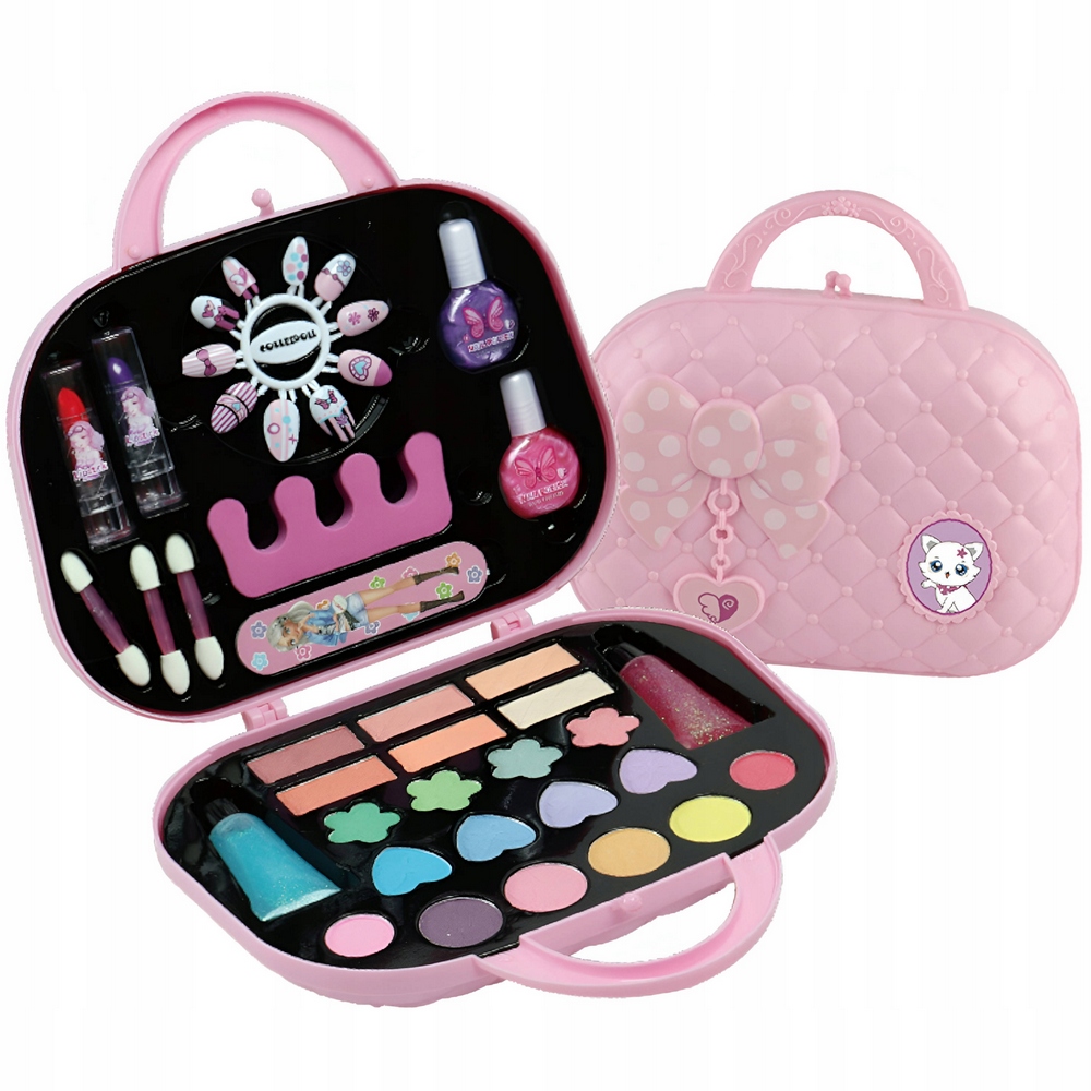 Detský make up - Sada kozmetických make -upových tašiek Bubbek nechty na nechty spona 42 el.
