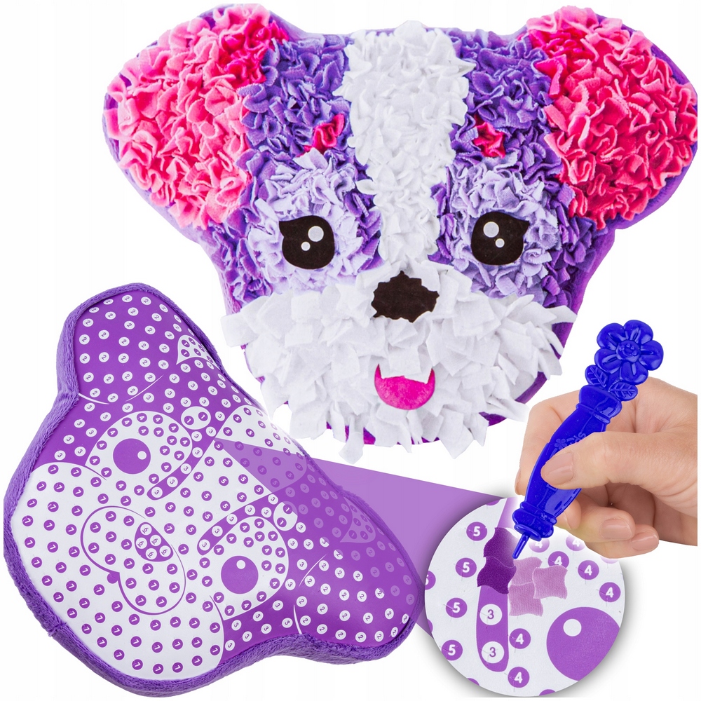 Kreatívna sada - Kreatívna SET pre dievčatko PSA MASKOT VANKÚŠ DIY výšivka