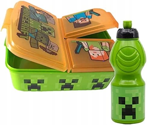 Detský desiatový box, fľaša - Raňajky- minecraft dajar