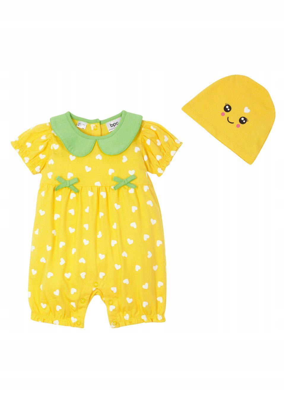 Detský komplet - Bonprix 56 Baby Set Biela, zelená, žltá 2 ks.