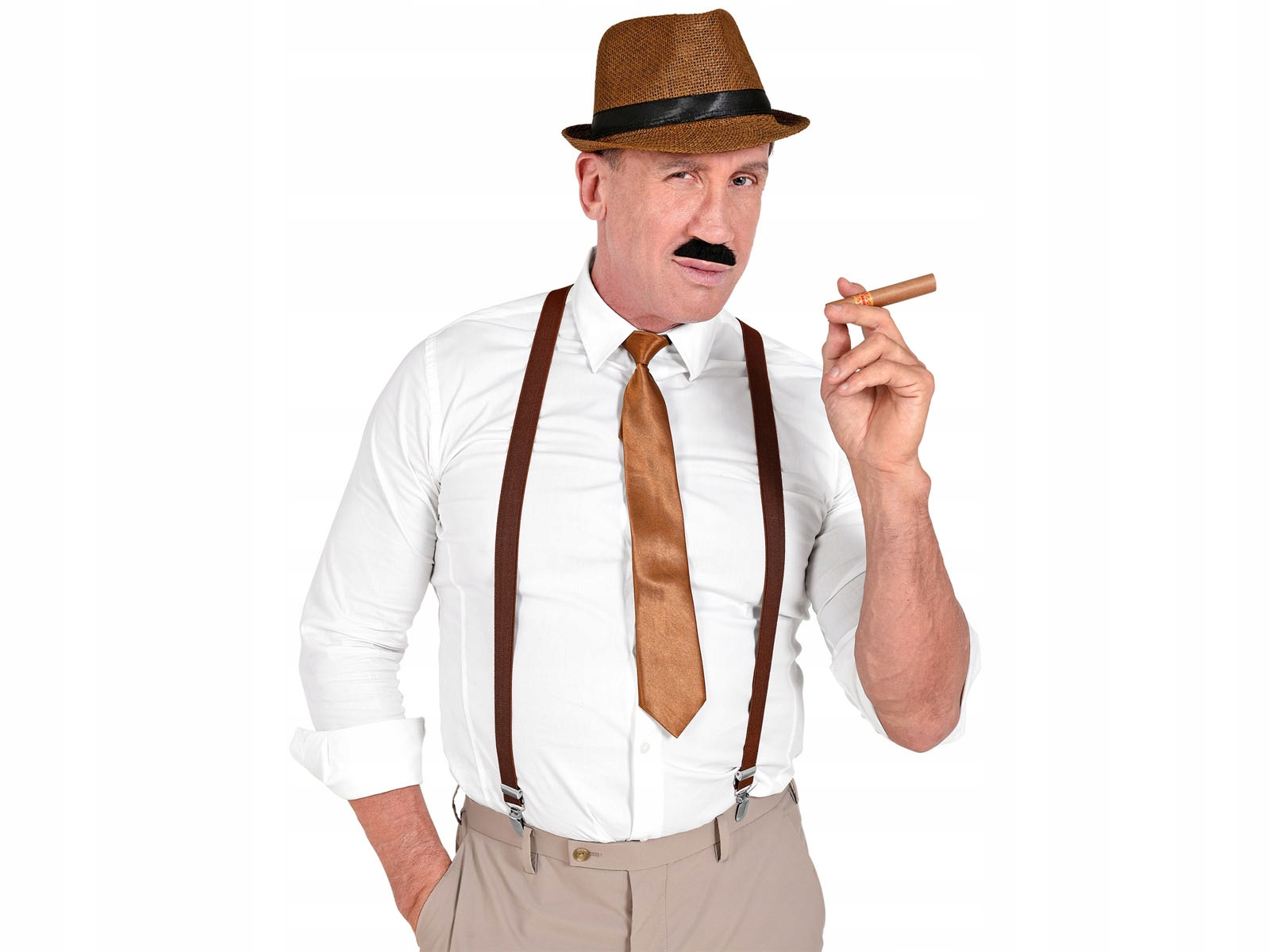 Kostým, maska - Gangster Retro set 20 rokov Brown 5 El.
