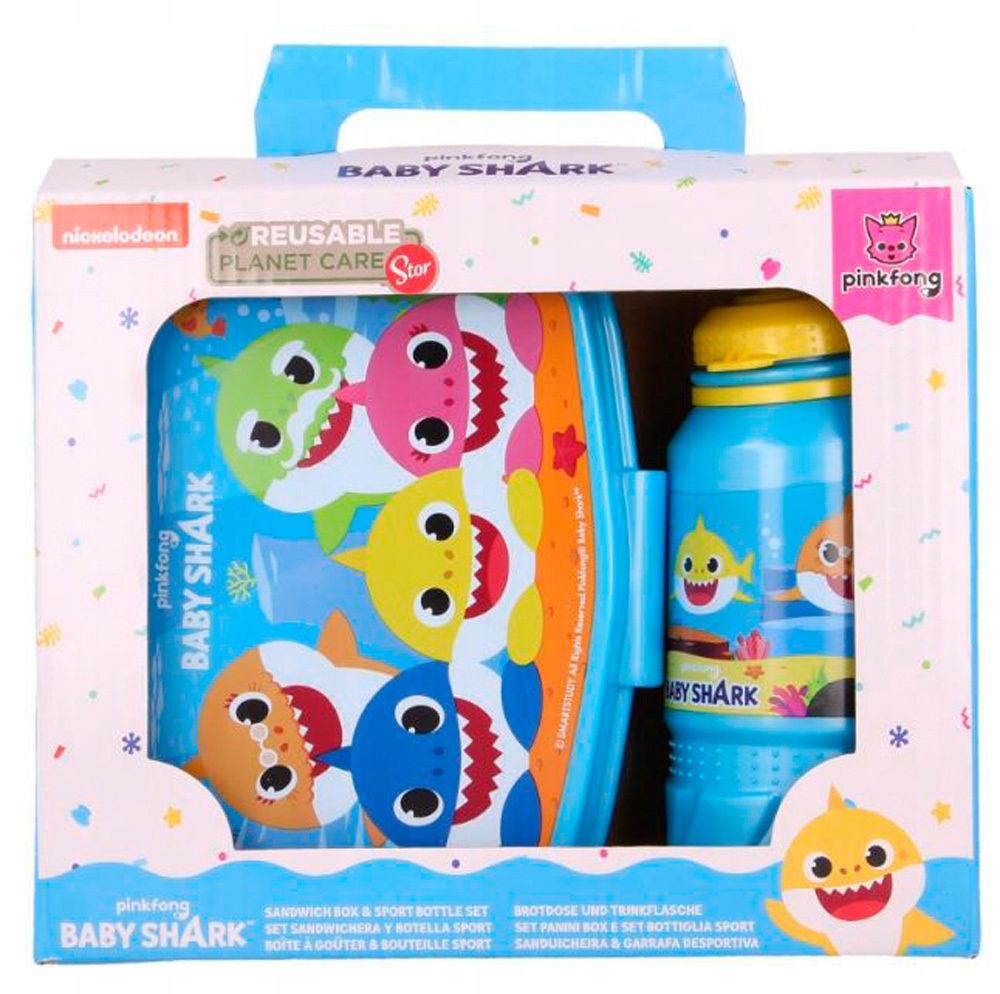Detský desiatový box, fľaša - Obed sada raňajky Bedon Baby Shark 2in1