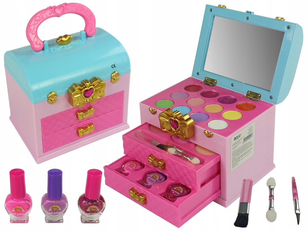 Detský make up - Kozmetická sada make -up krabica ružový luk