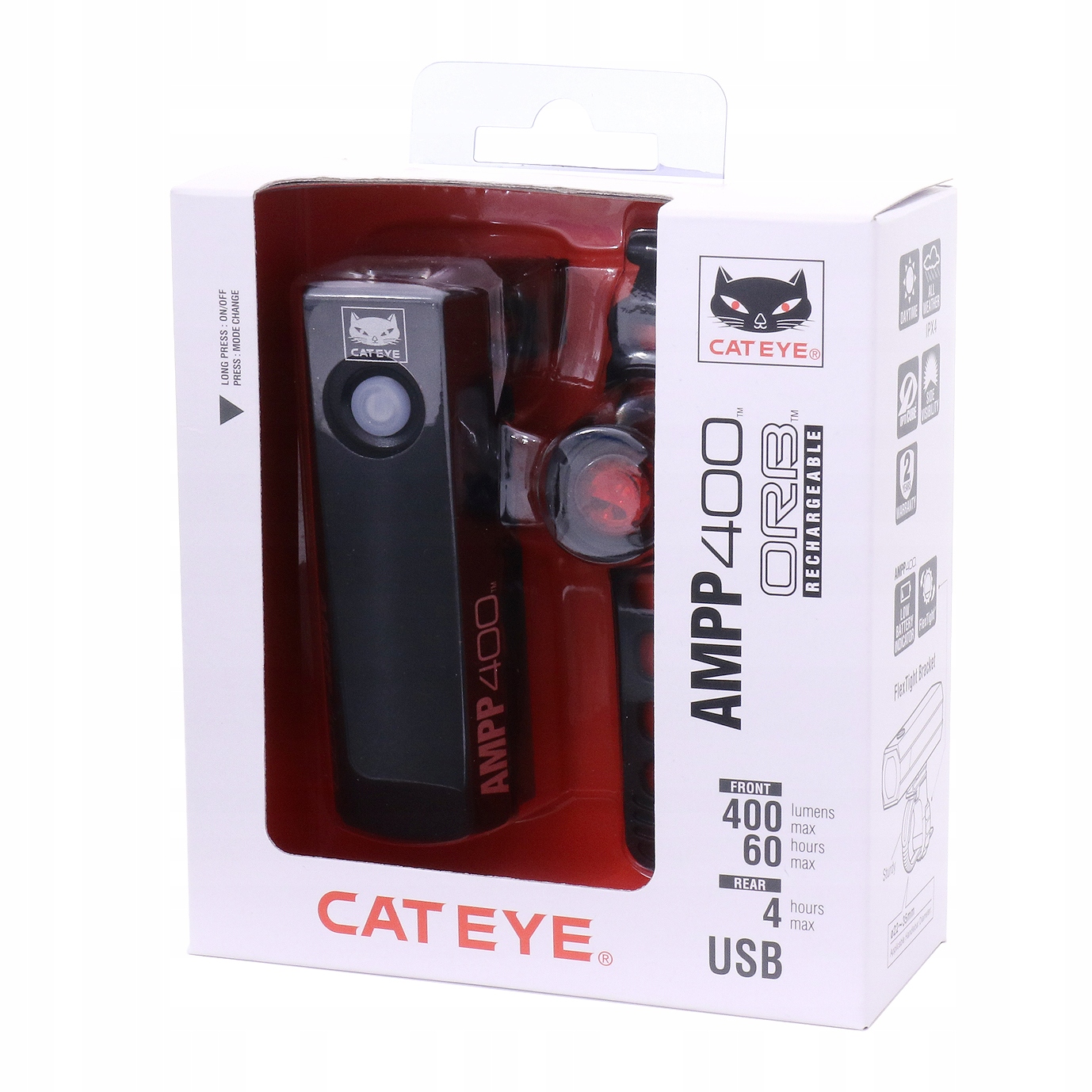 Cateye AMPP400 LM + Cateye ORB LD160RC SET