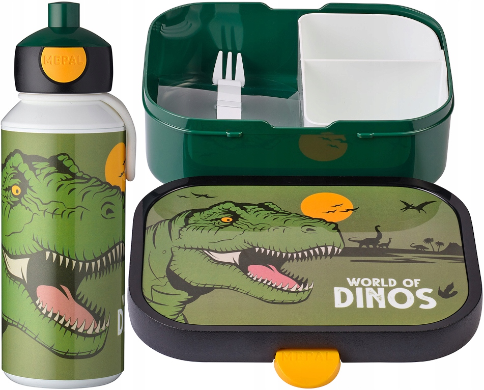 Detský desiatový box, fľaša - Obedové raňajky sada fľaša mepal dinosaurus