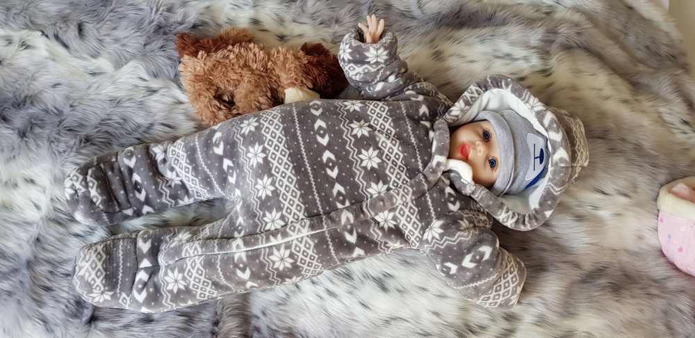 Detská kombinéza - Zimné kombinézy F&F 62 biele, námornícke modré, khaki, šedá