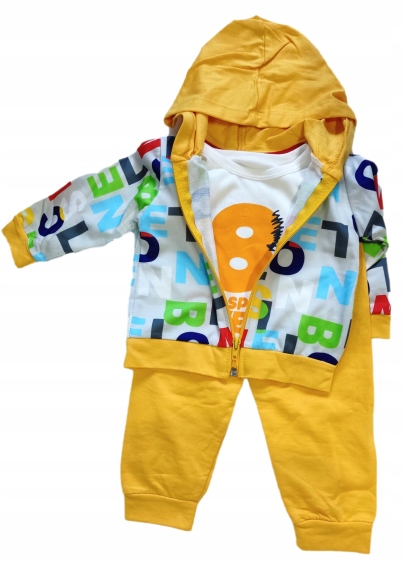 Detský komplet - Detská súprava Murat Baby 80 biela, žltá 3 ks.