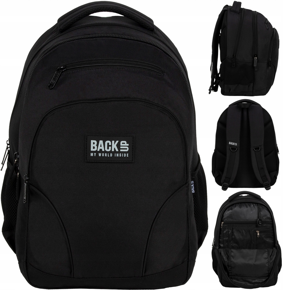 Štýlový čierny školský batoh BackUP s objemom 30L